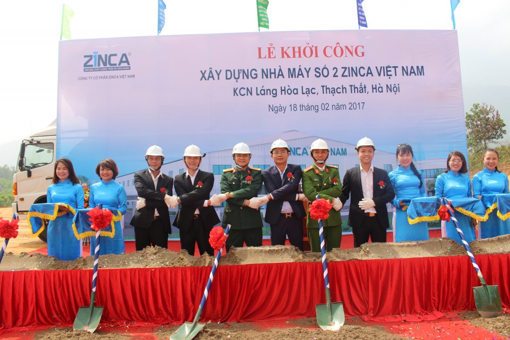 Zinca Việt Nam xây dựng nhà máy số 2 tại Thạch Thất, Hà Nội