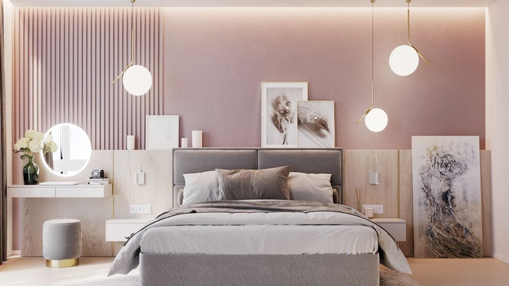 Top 43 Mẫu phòng ngủ màu xám hồng đẹp sang trọng nhất